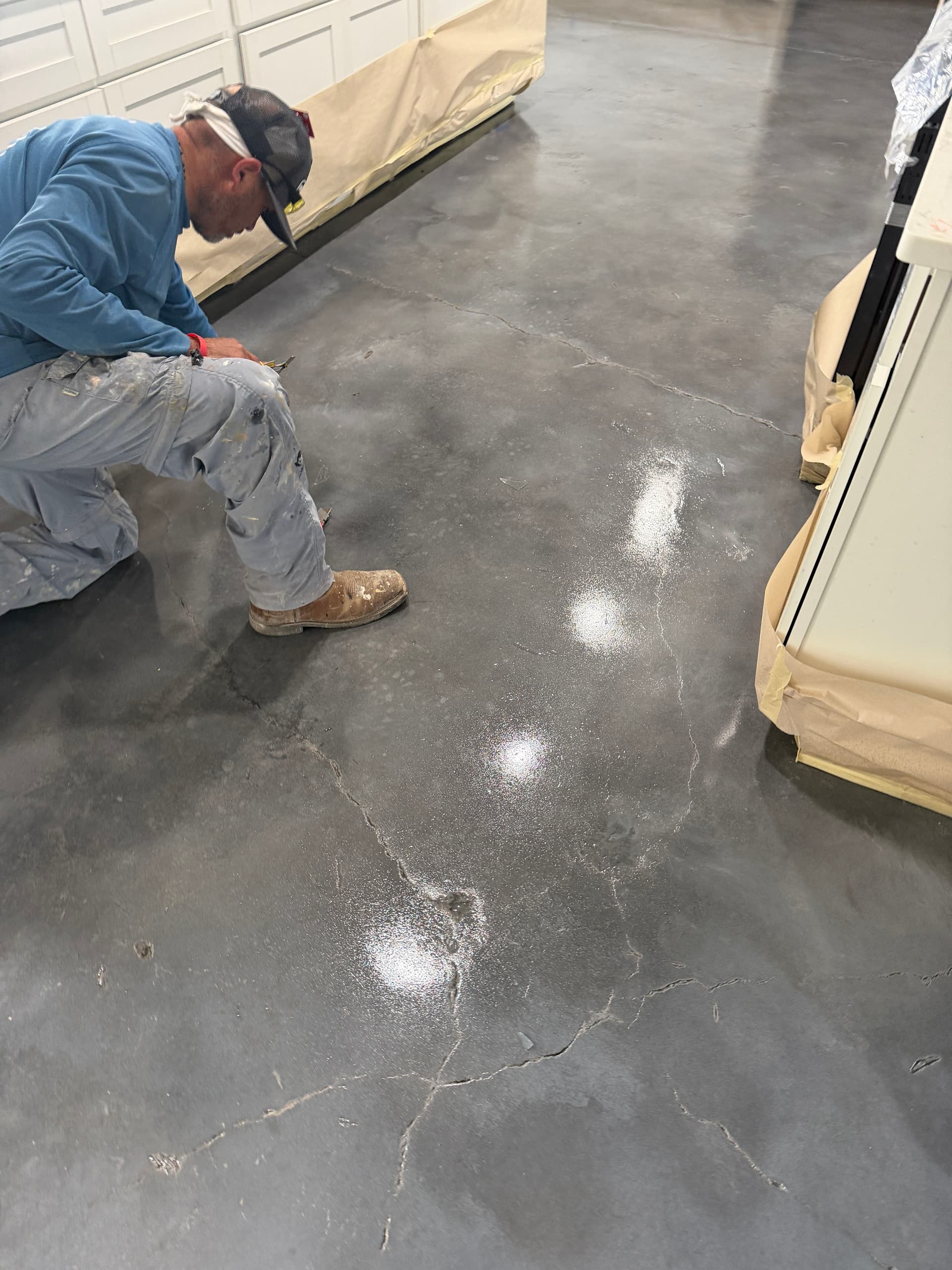 Gallery photos for Custom Grey Stained Concrete Floor Built for Heavy Traffic: Image #2
