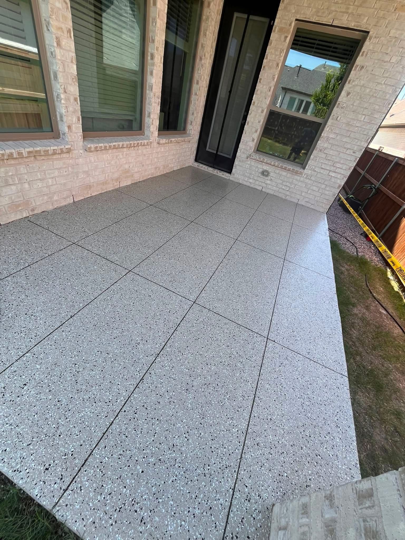 Project Score Lines Are the Secret to a Sharp Flake Epoxy Patio image