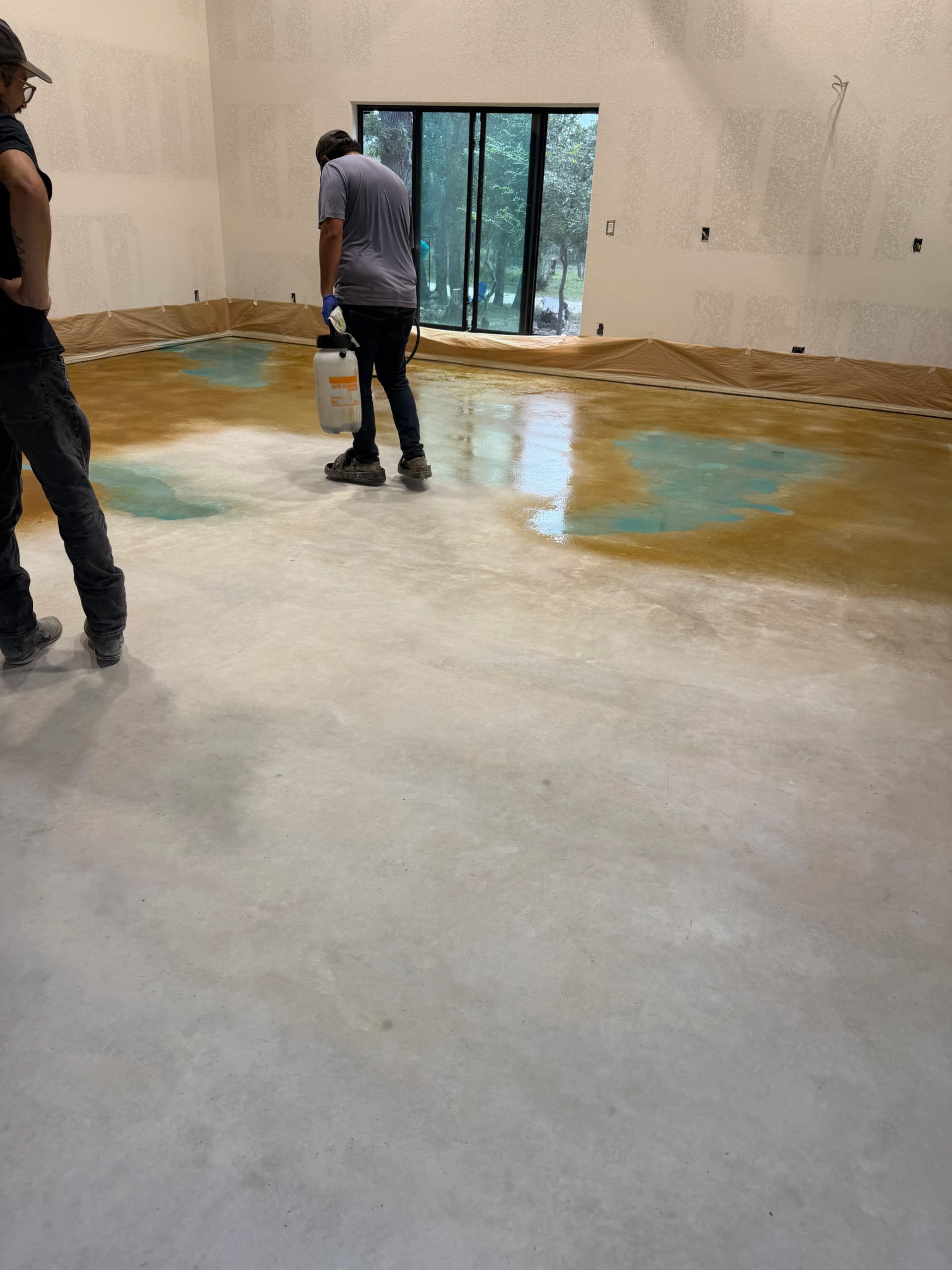 Gallery photos for Acid Stained Concrete Floor with Aqua and Cola Colors: Image #4