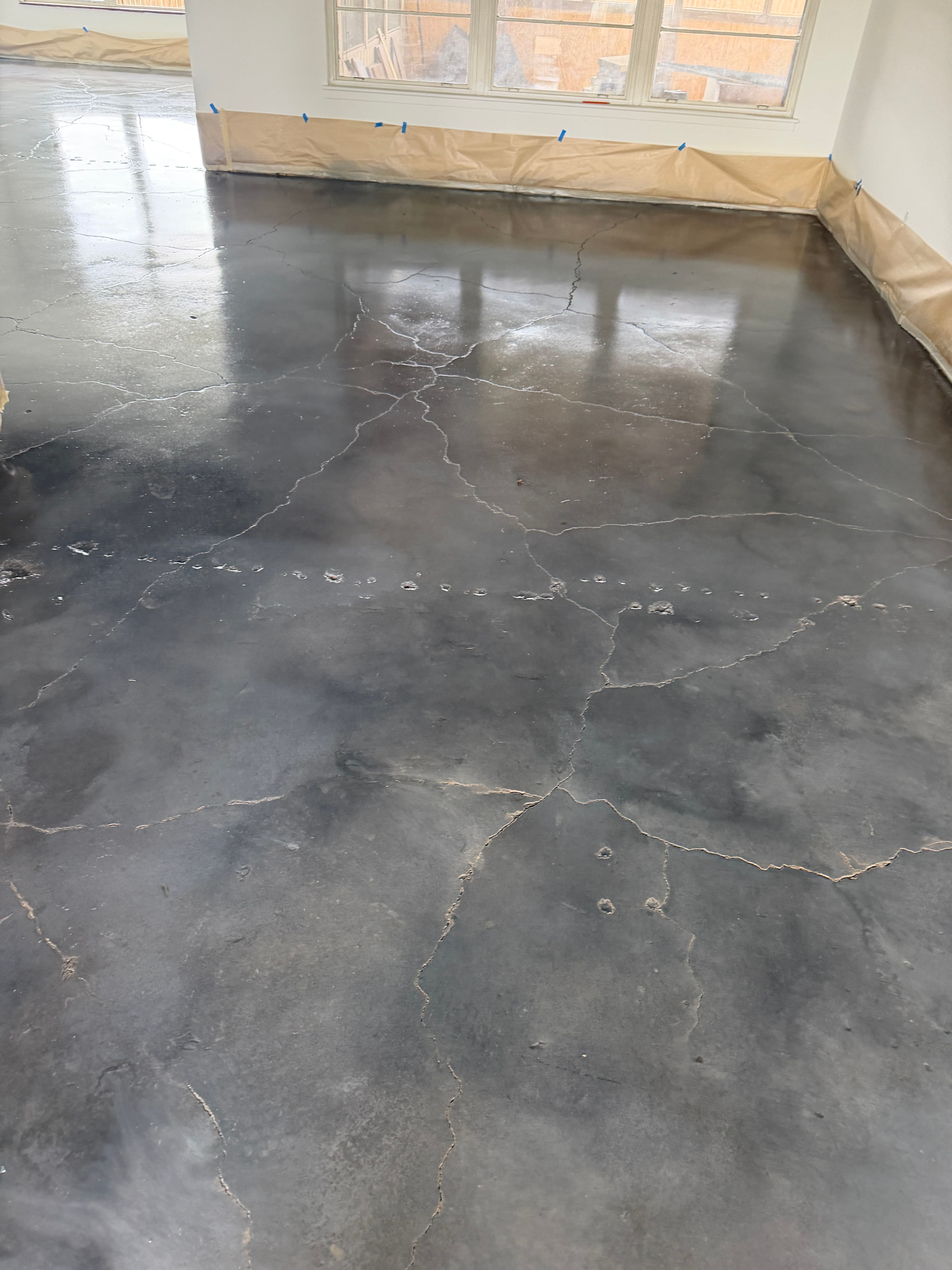 Project Custom Grey Stained Concrete Floor Built for Heavy Traffic image