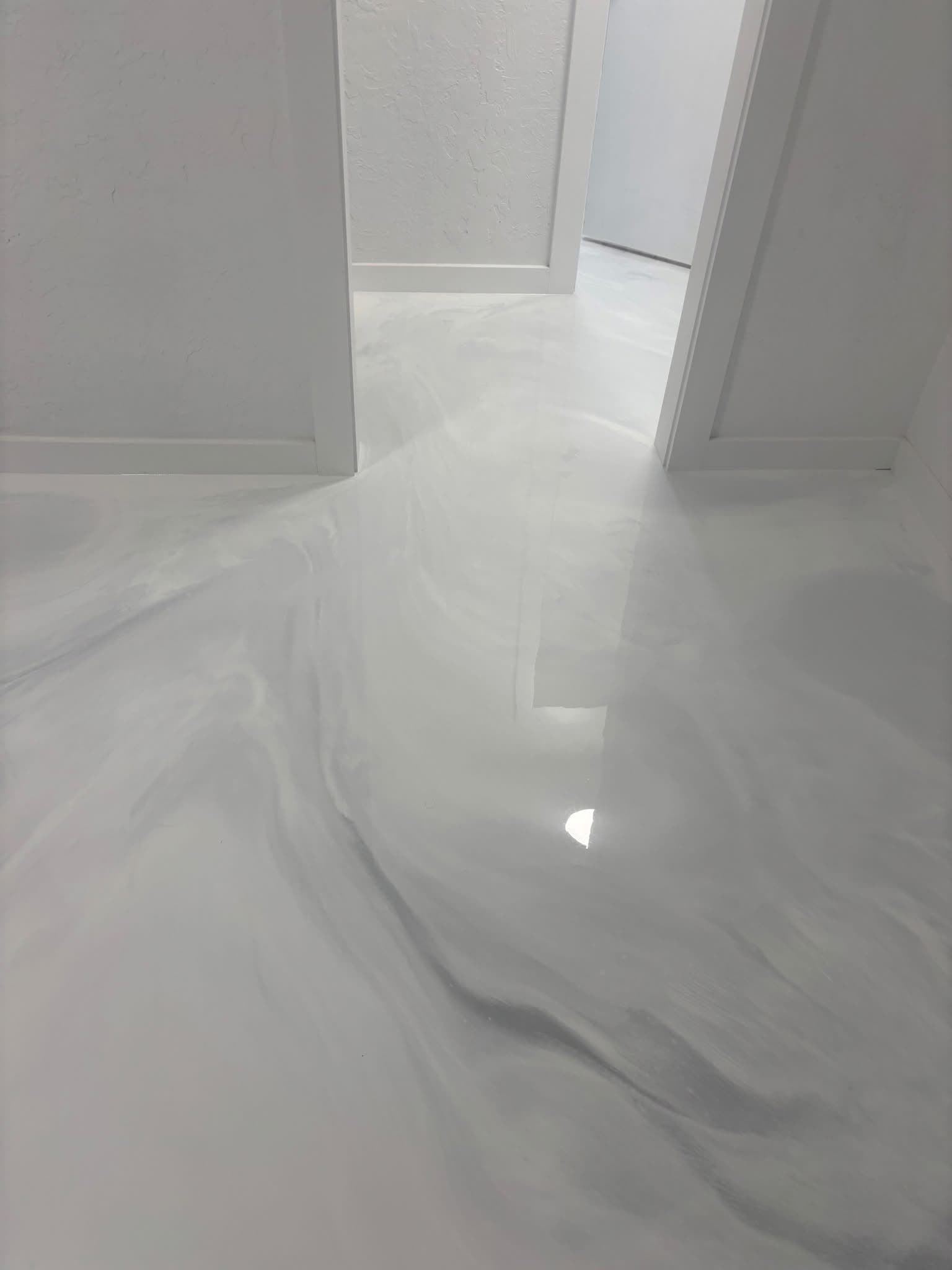 Project Subtle Metallic Epoxy Floor That Looks Like Polished Marble image