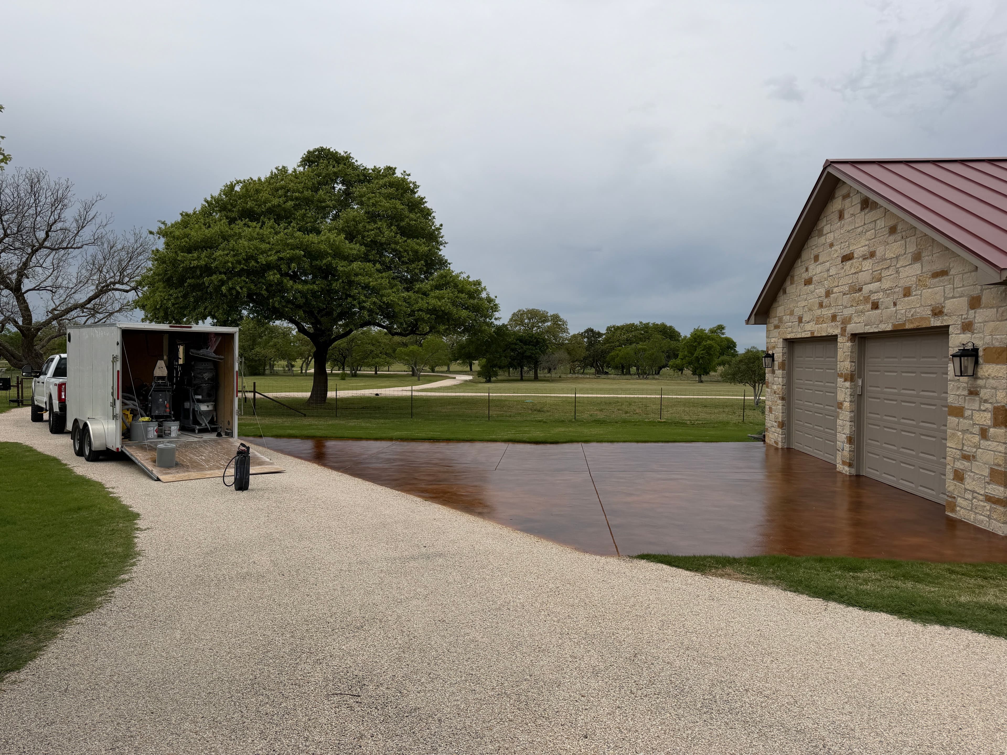 Project Stained Concrete Driveway on a Texas Hill Country Property image