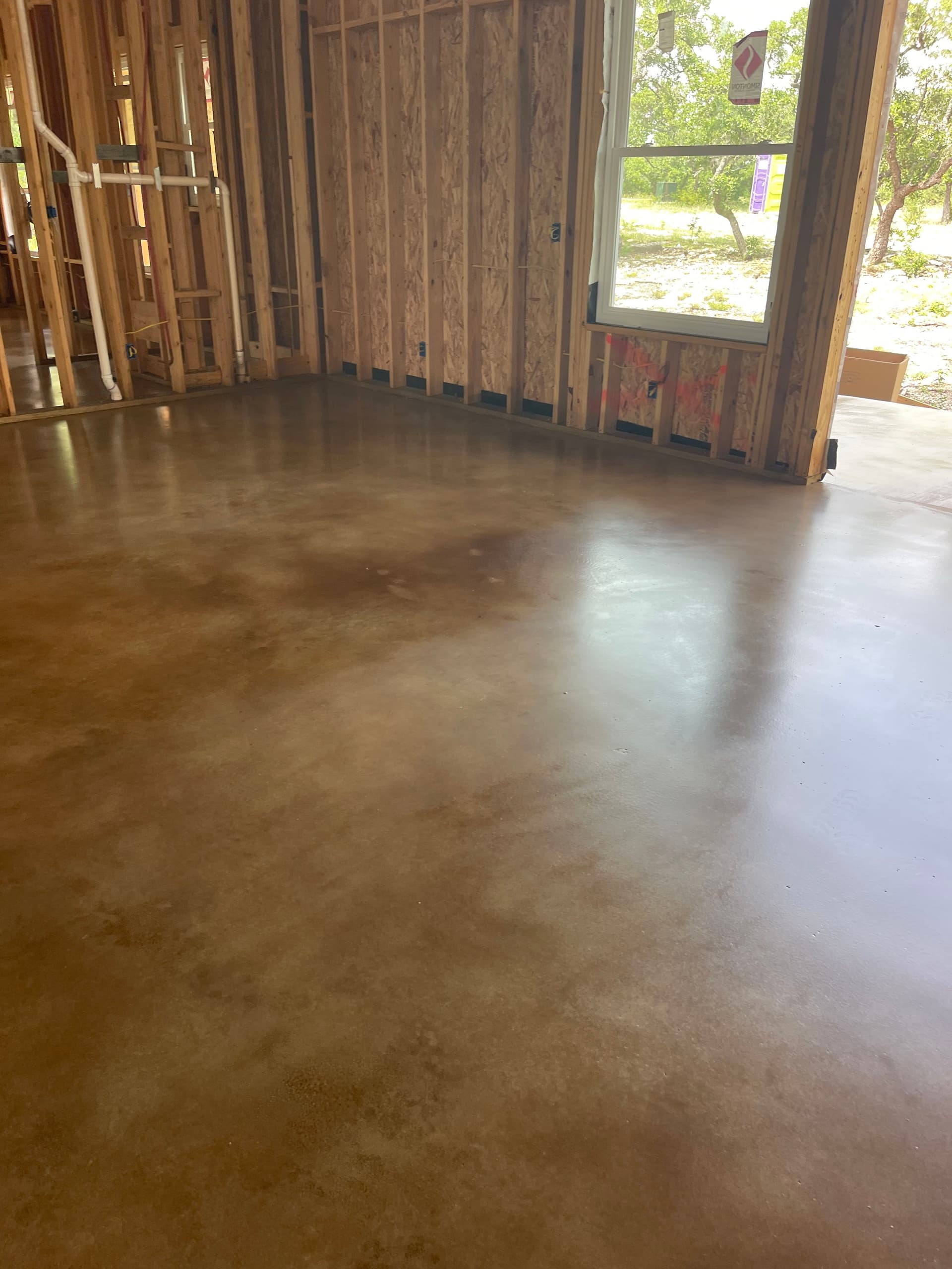 Gallery photos for Half-and-Half Stained Concrete Floors for a Hickory New Build: Image #1