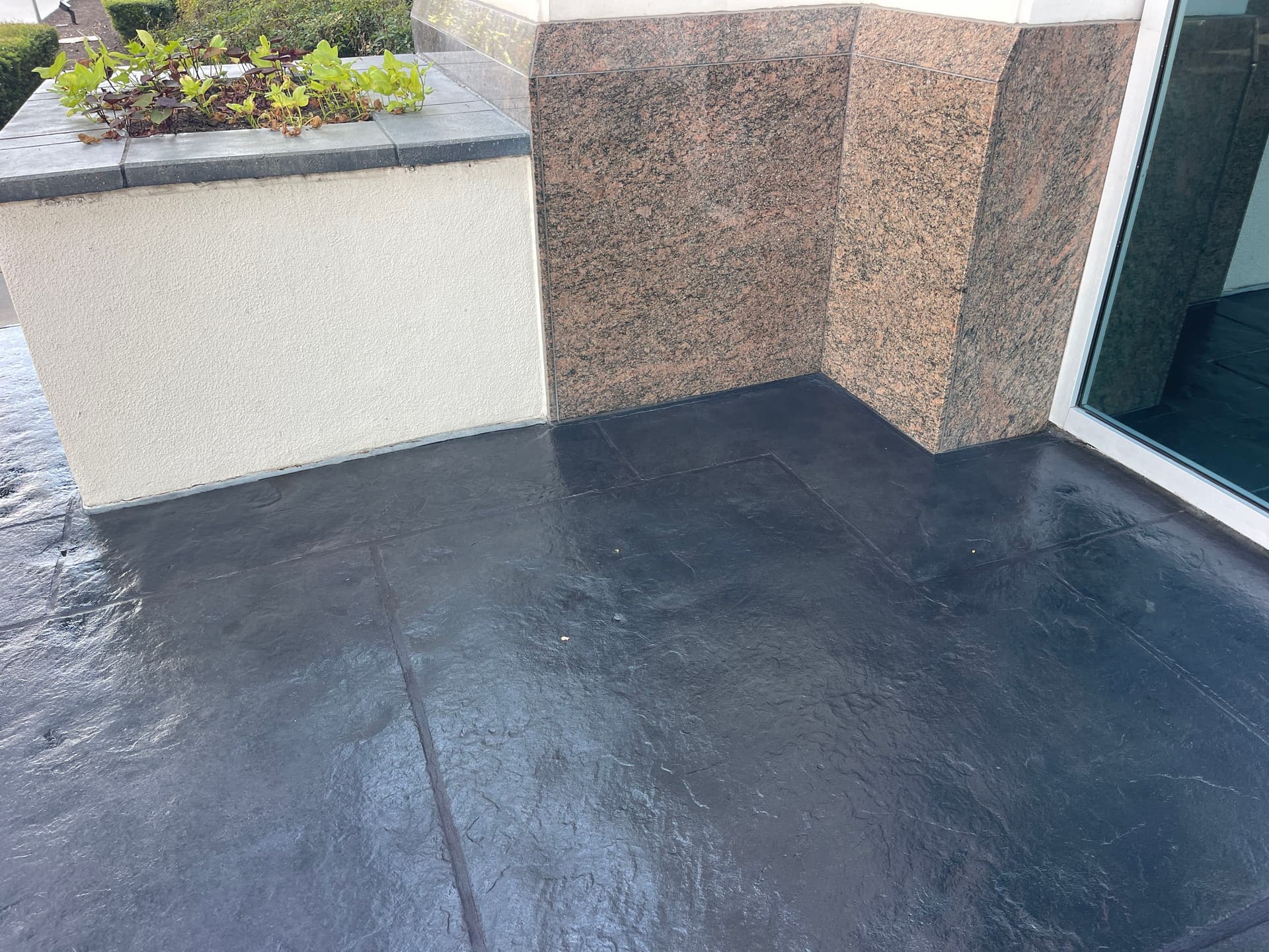 Black Stain Brings Stamped Concrete Entryways Back to Life image