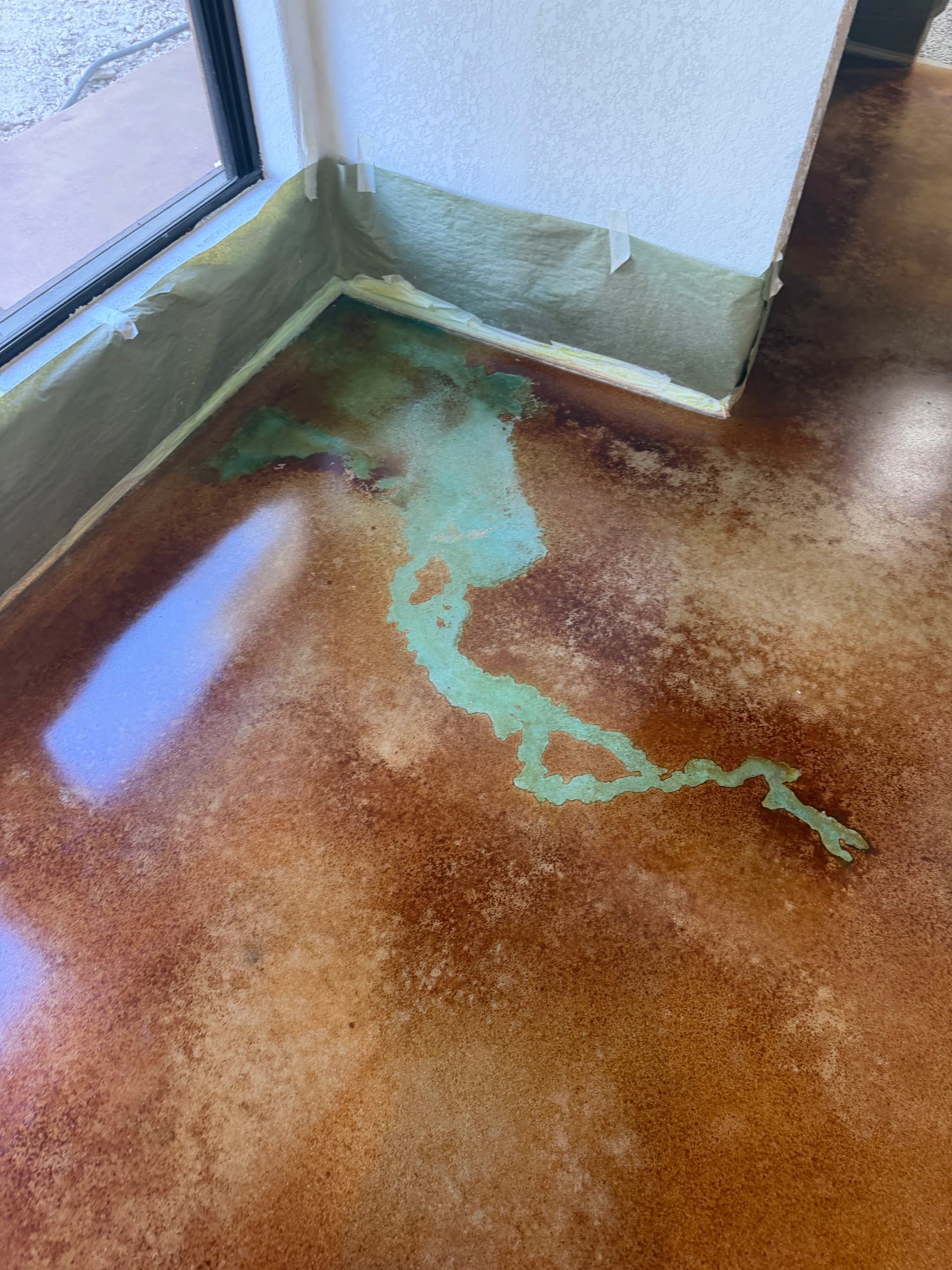 Gallery photos for Acid Stained Concrete Floor with Aqua and Cola Colors: Image #3