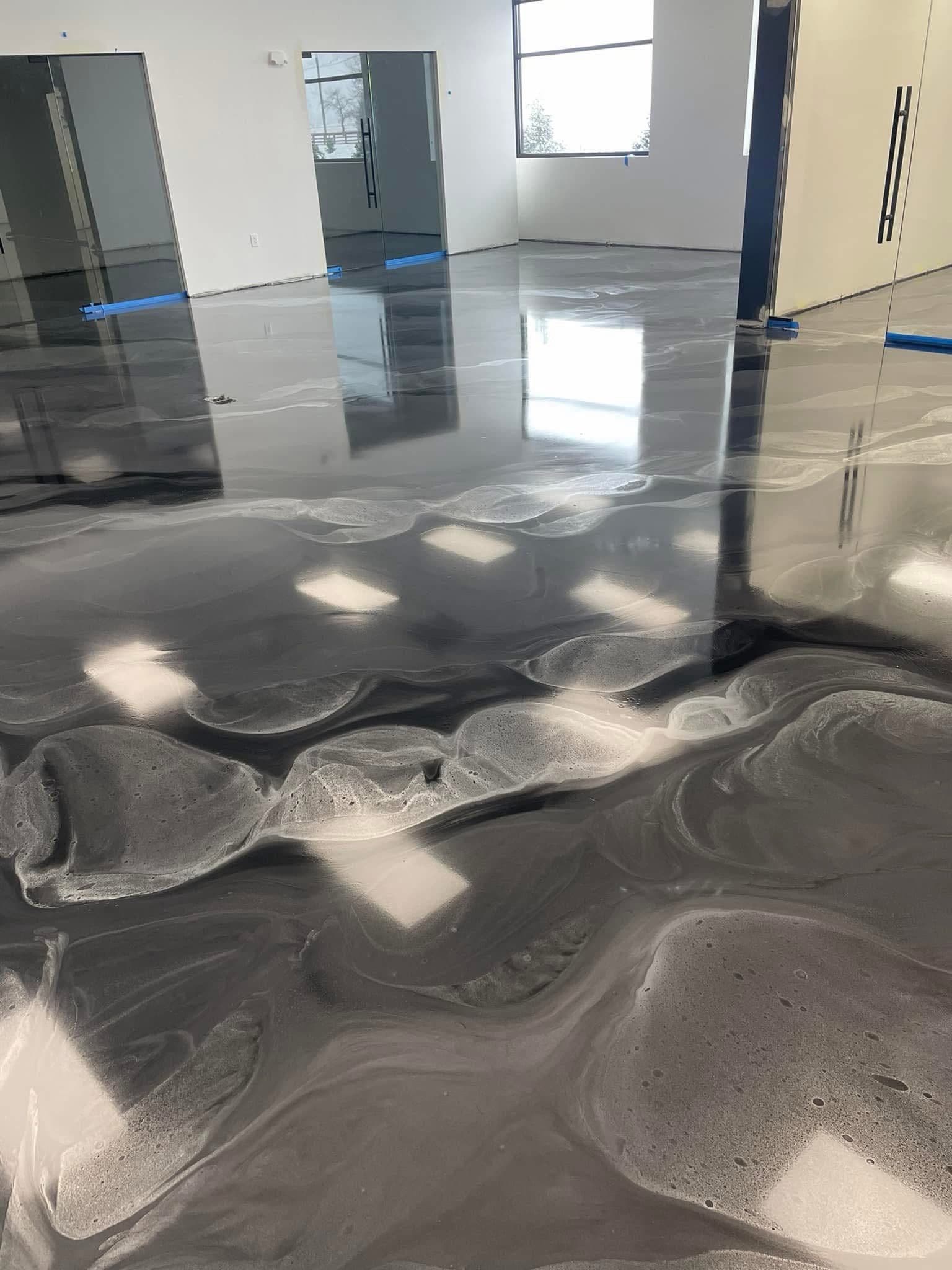 Gallery photos for Stunning Metallic Epoxy Flooring Elevates Modern Spaces: Image #1