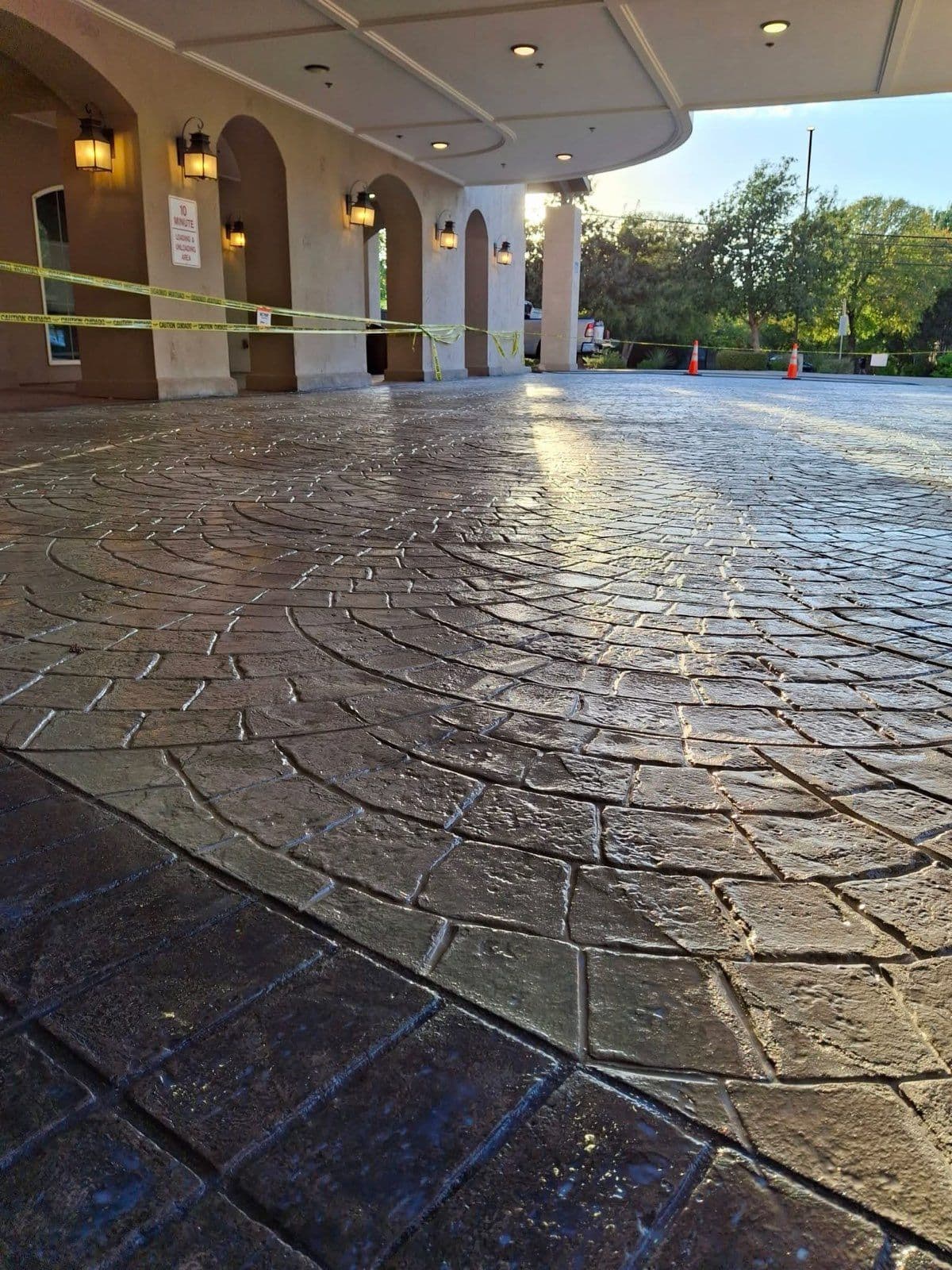 Stunning Stamped Concrete Driveway with European Fan Overlay