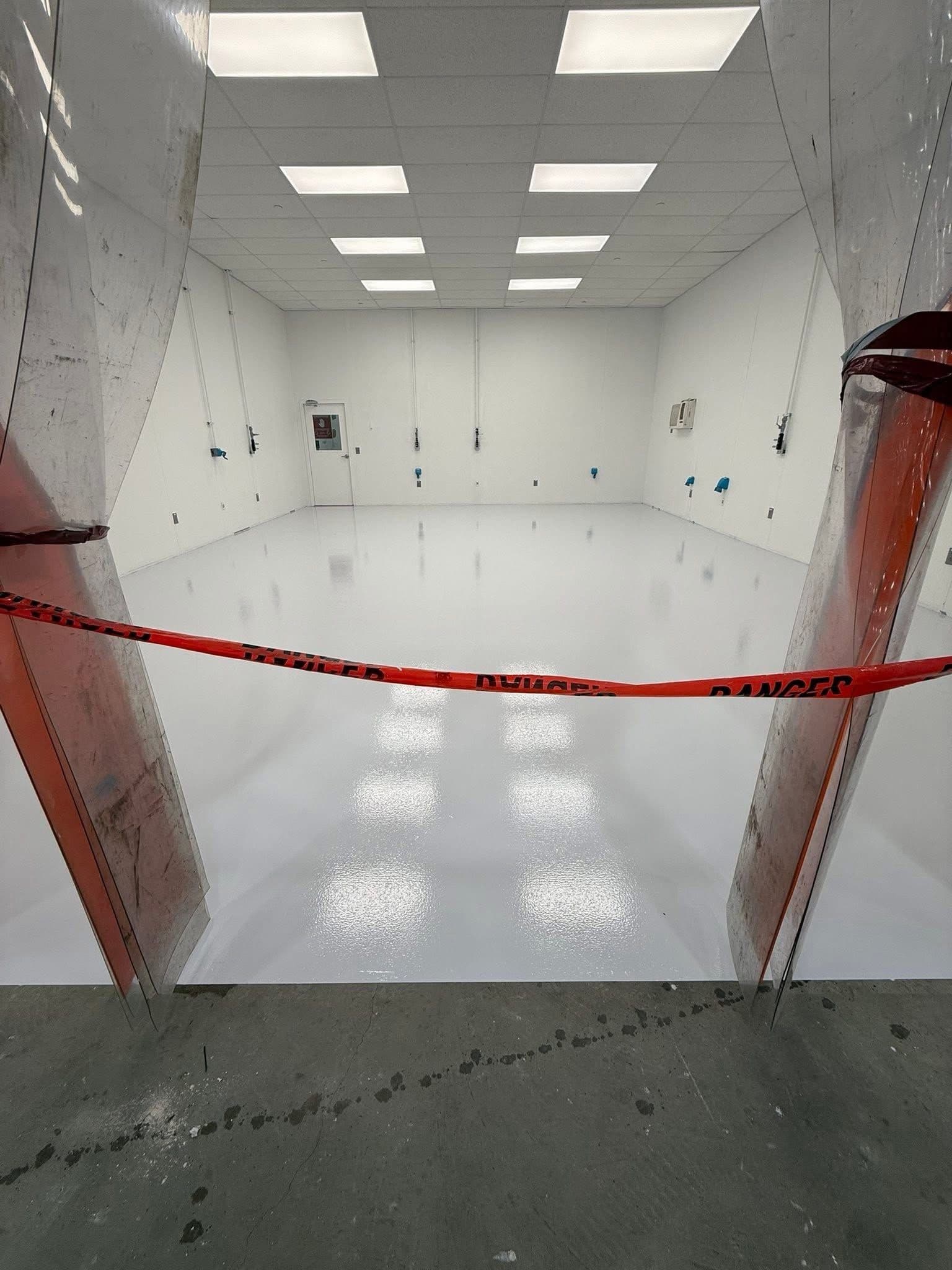 All-White Industrial Room Ready for Use