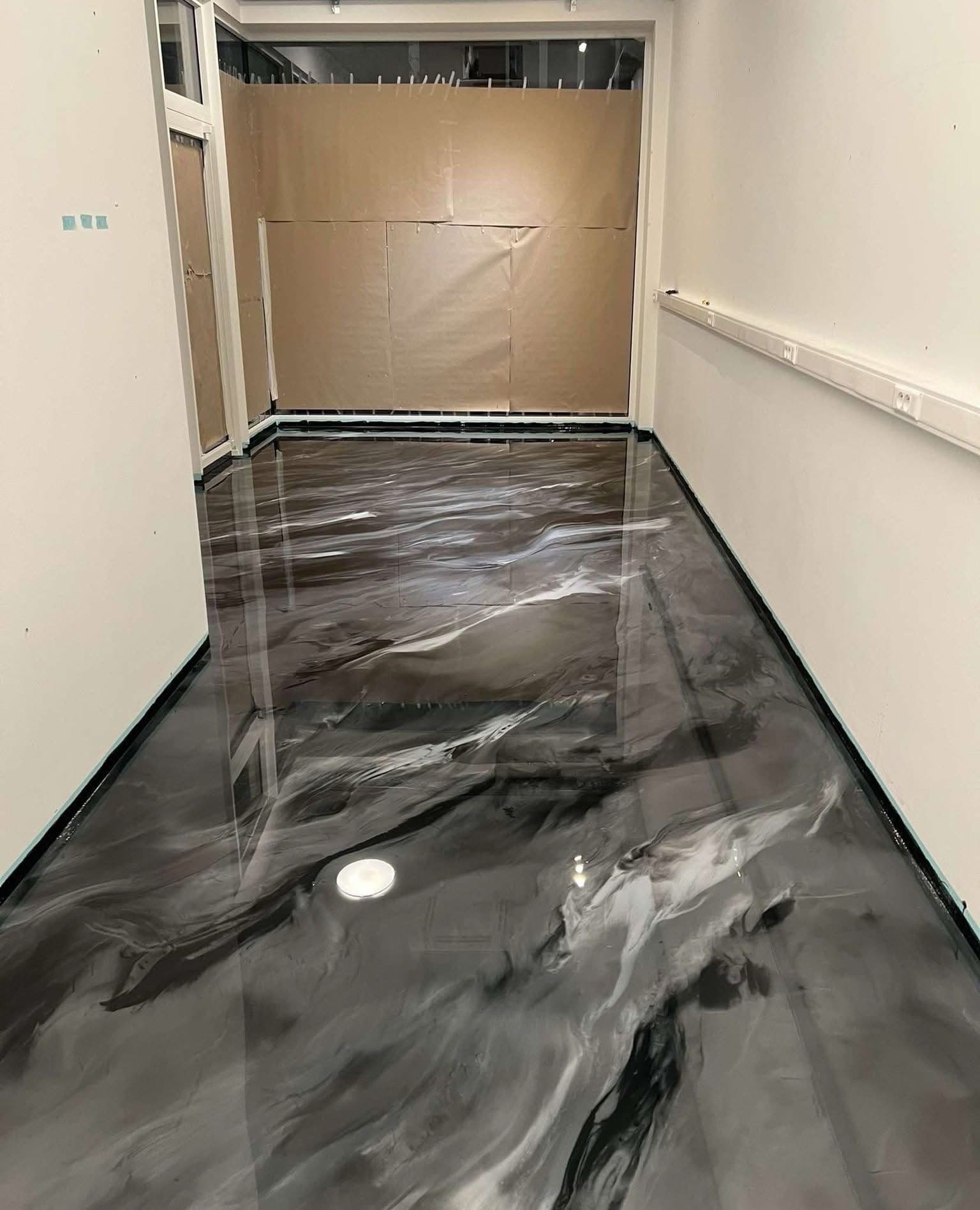 Gallery photos for High-Gloss Metallic Epoxy Flooring in Commercial Space: Image #1