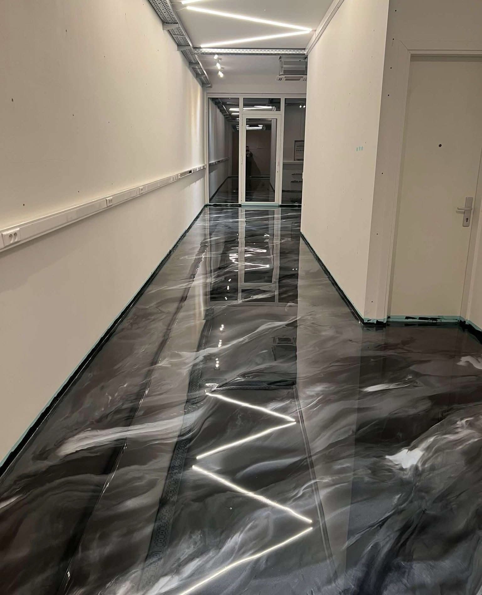 Gallery photos for High-Gloss Metallic Epoxy Flooring in Commercial Space: Image #2