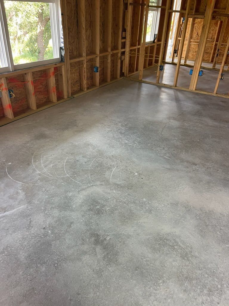 Transforming Plain Concrete into Beautiful Hickory Brown Floors