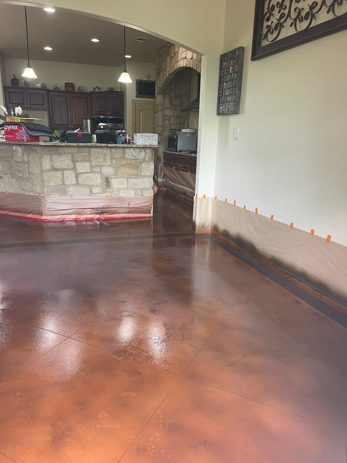 Stained Concrete Brings Elegance to Texas Home