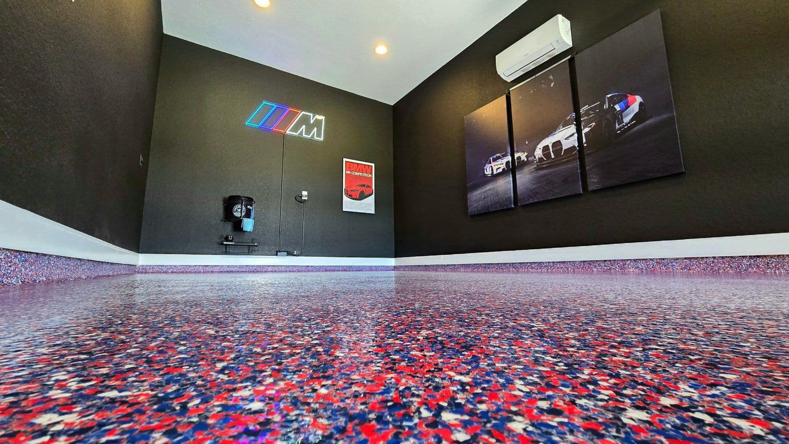 Elevate Your Garage with Bold Flake Epoxy Flooring image