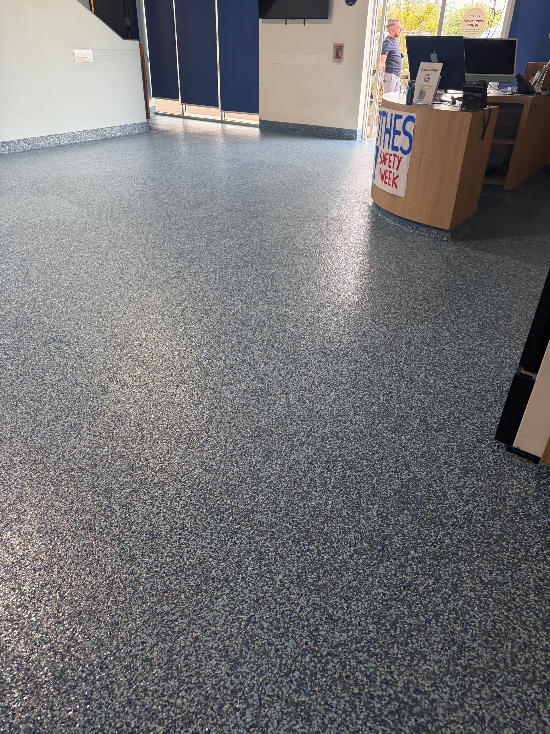 Gallery photos for Flake Epoxy Flooring Built for a Busy Swim School: Image #1