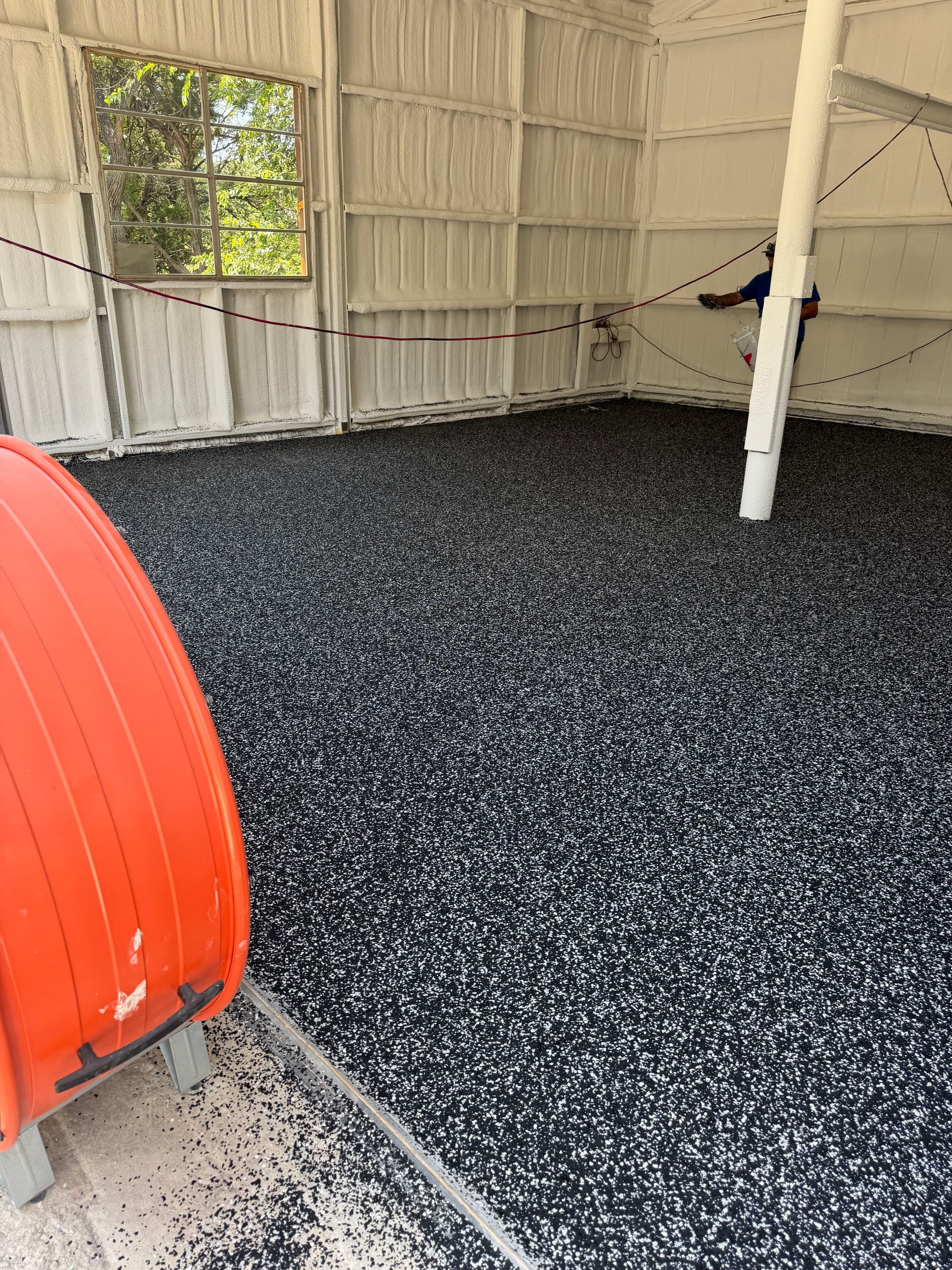 Gallery photos for Rough Concrete Slab Gets a Raven Flake Epoxy Finish: Image #1