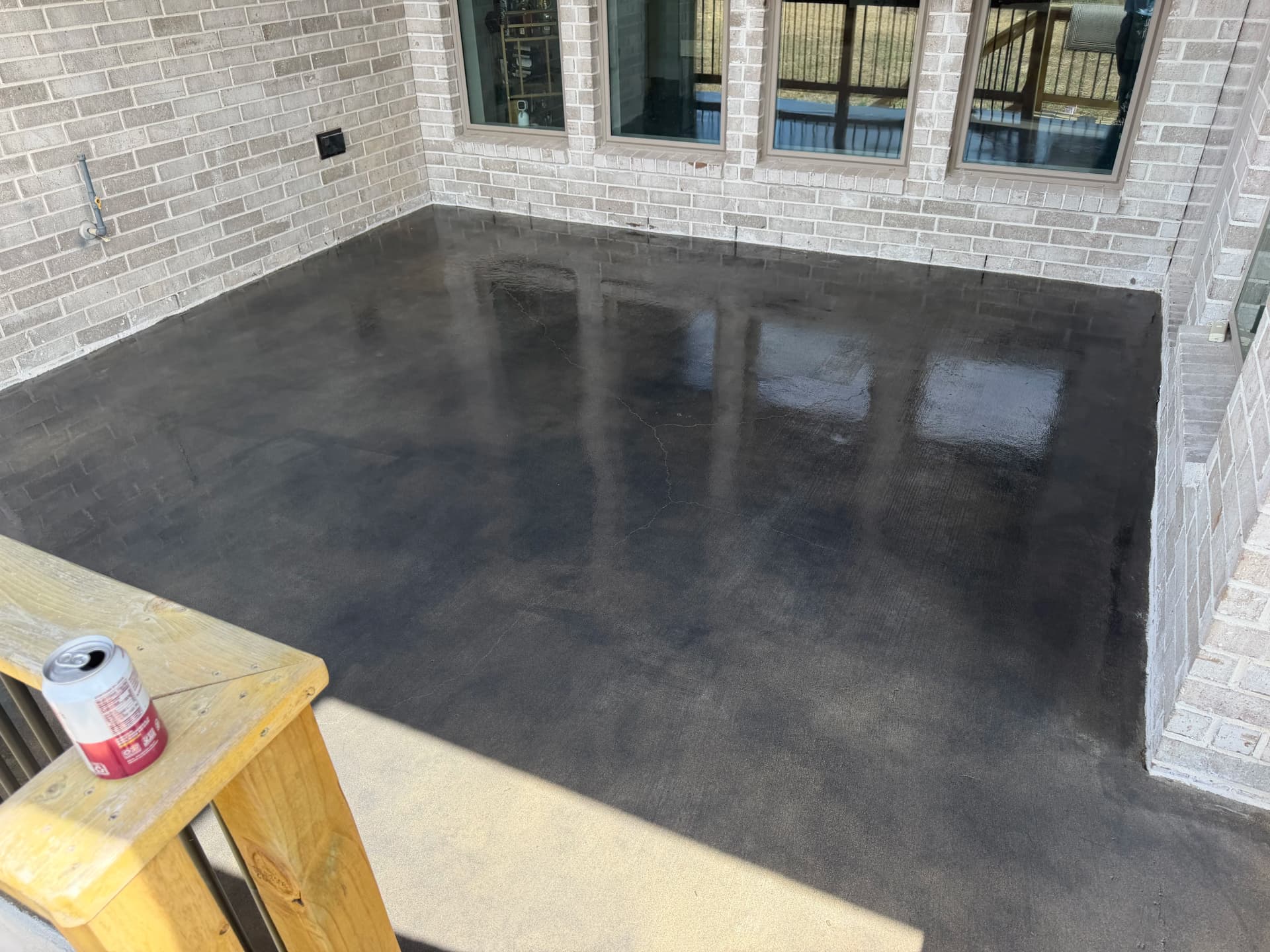 Gallery photos for Smoke Grey Stained Concrete Patio with Industrial Sealer: Image #1
