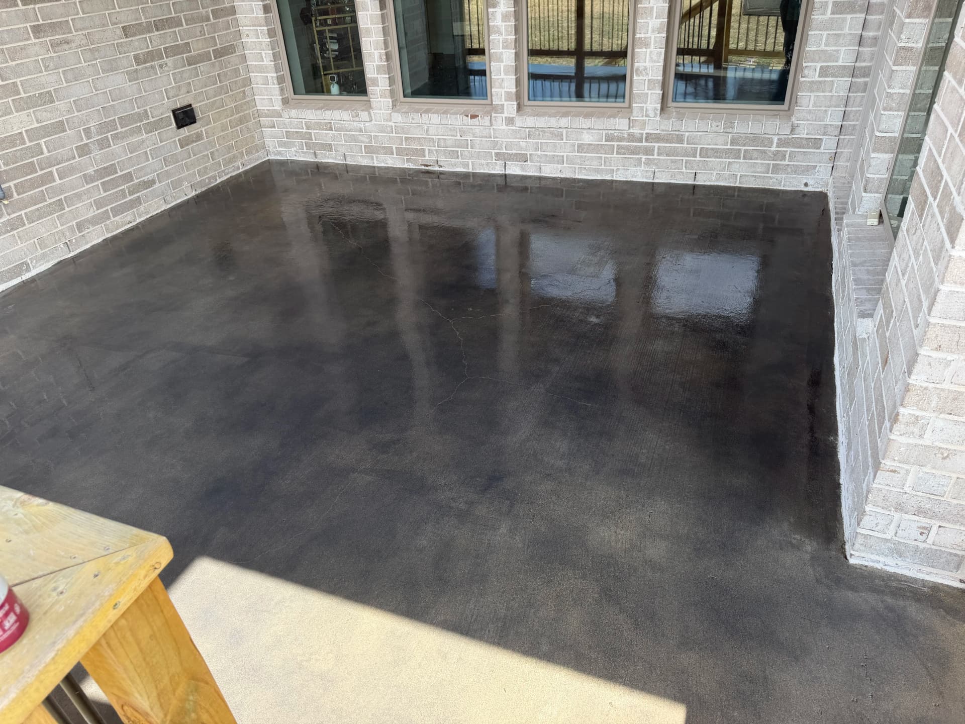Gallery photos for Smoke Grey Stained Concrete Patio with Industrial Sealer: Image #3